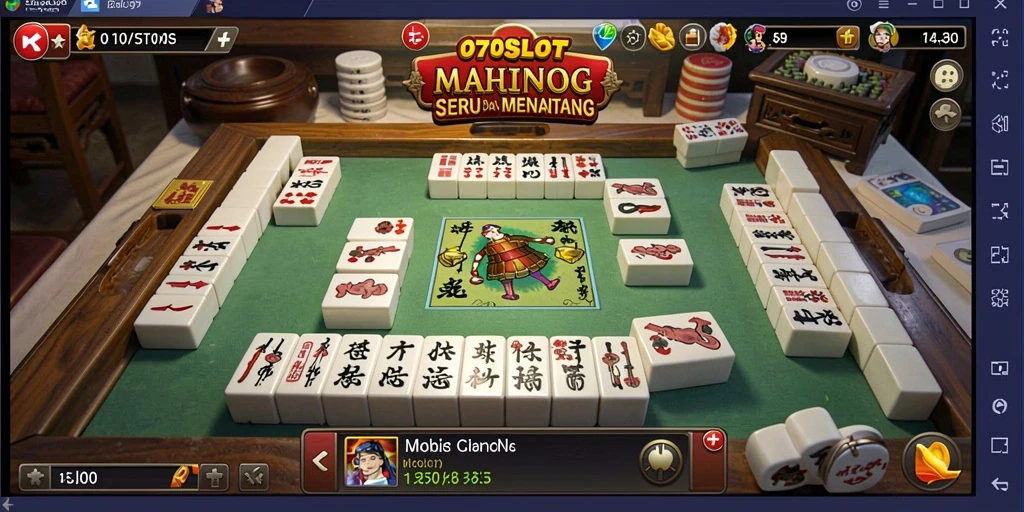 Tampilan gameplay asyik dalam permainan Mahjong 070SLOT.