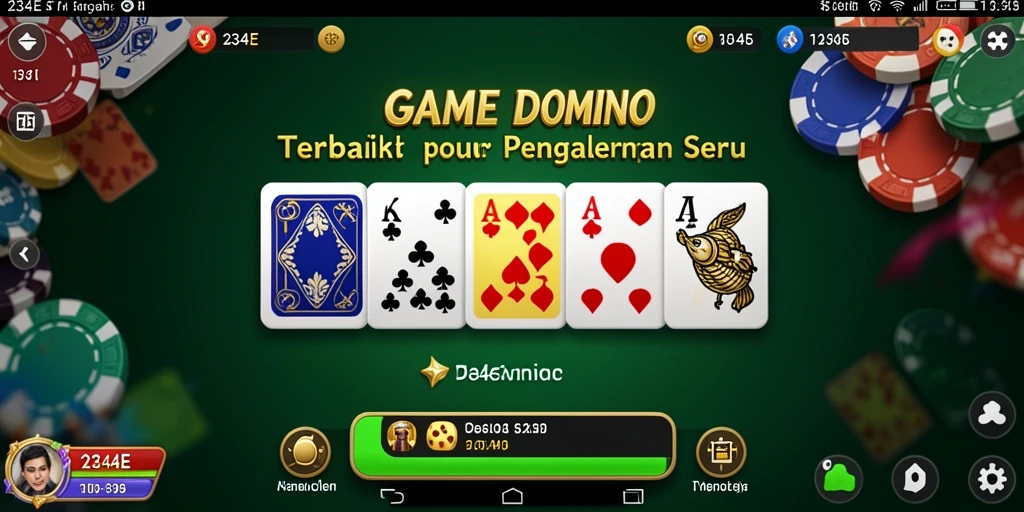 Screenshot menunjukkan gameplay seru dari game Domino 234E.