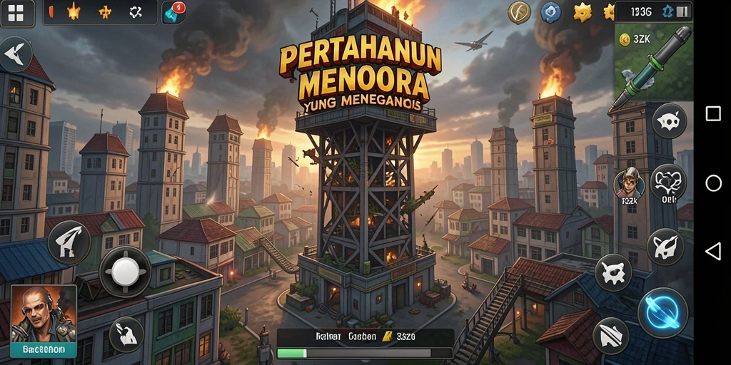 Tangkapan layar permainan 33ZK menampilkan strategi Tower Defense yang menarik.