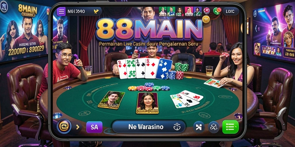 Tampilan gameplay Live Casino yang mendebarkan dan interaktif.
