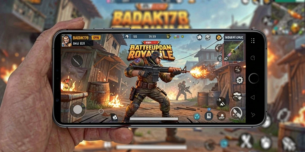 Screenshot dari gameplay epik BADAK178 di arena Battle Royale.