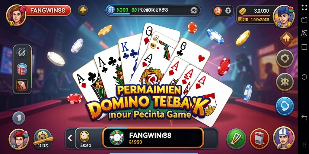 Tampilan gameplay menarik yang menggambarkan permainan Domino di FANGWIN88.