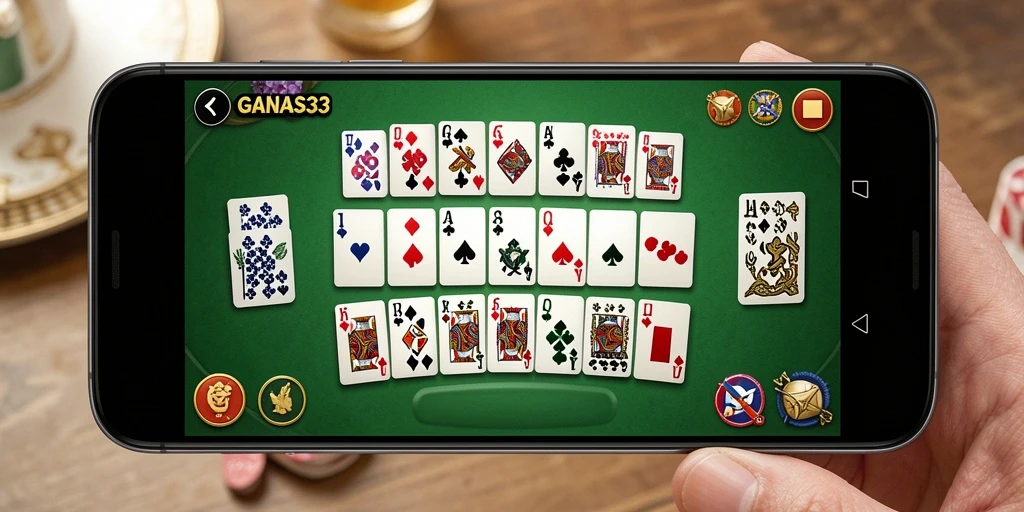 Tampilan gameplay seru dalam GANAS33 dengan aksi domino yang mendebarkan.