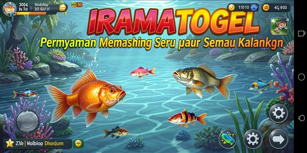 Tampilan gameplay seru di IRAMATOGEL saat menangkap ikan.