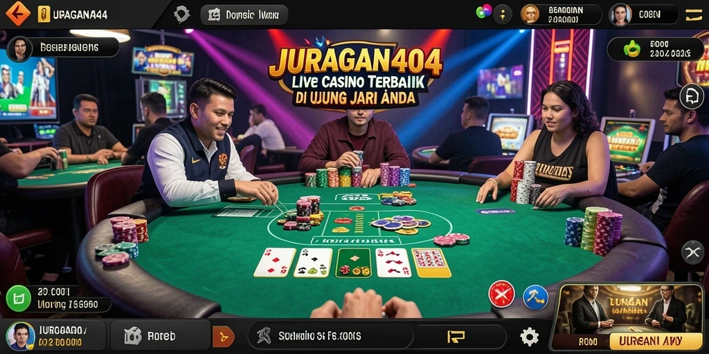 Tampak gameplay seru dengan dealer langsung di JURAGAN404.