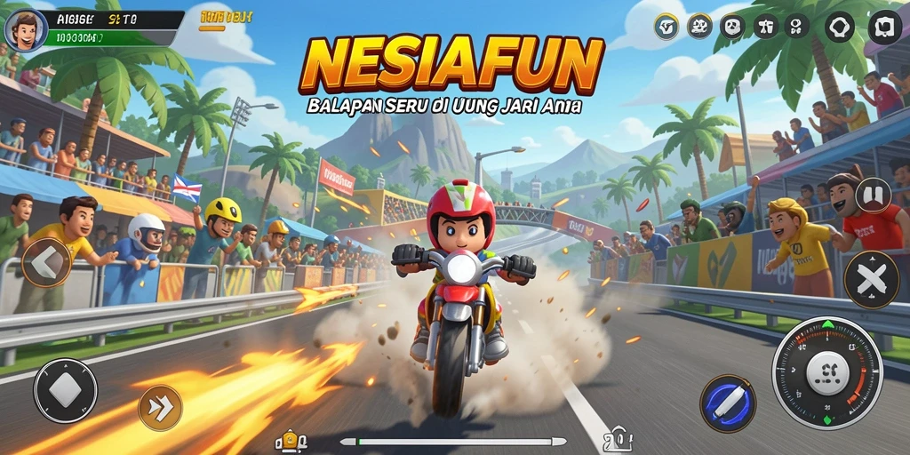 Gameplay balap seru di NESIAFUN dengan grafis menawan.