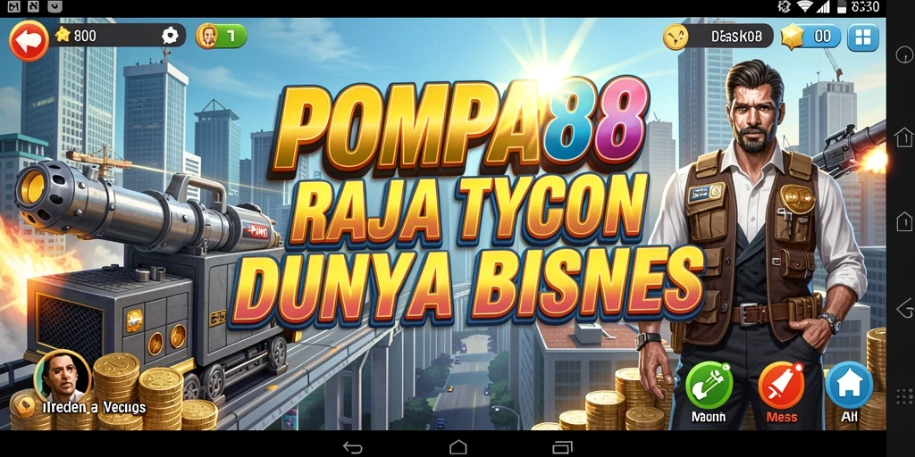 Tampilan gameplay seru dan dinamis dari POMPA88 yang menunjukkan pengelolaan bisnis.
