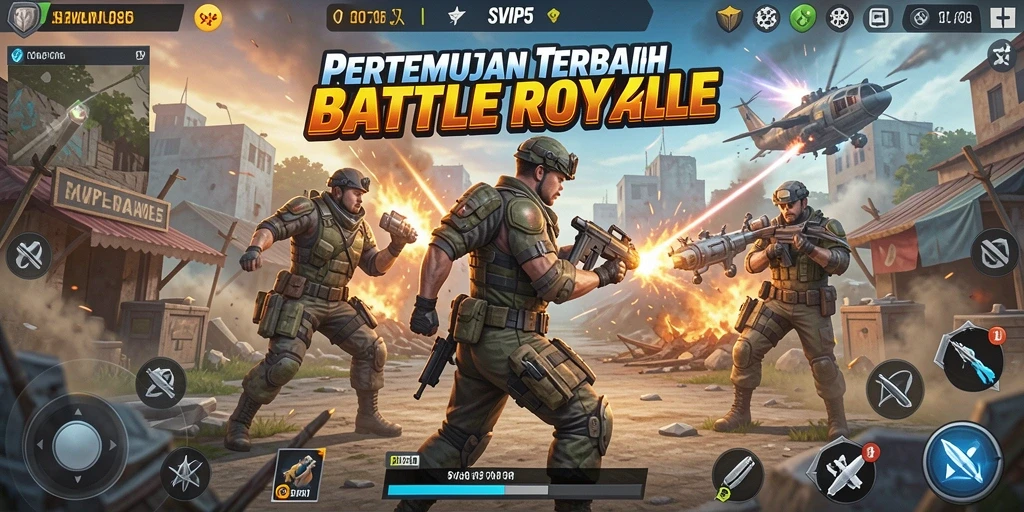 Screenshot menampilkan pertempuran intens dalam SVIP5 di medan perang.